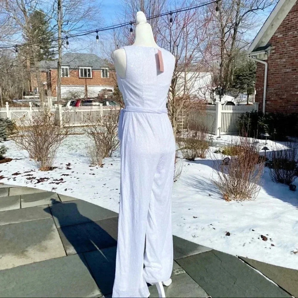 NWT Sachin and Babi Somers Sequin White Wedding Jumpsuit Wide Leg White Wedding - Picture 15 of 17